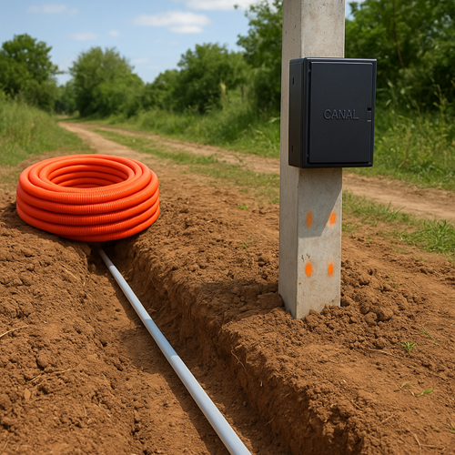 Projet : Travaux de terrain avec Canal Box; Marquage des poteaux, Posage d'ABS sur les poteaux